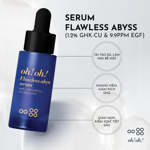 Serum Hỗ Trợ Cải Thiện Sẹo Lõm Oh!Oh! Flawless Abyss - Dưỡng Da Mịn Màng, Chiết Xuất Thiên Nhiên, 20ml