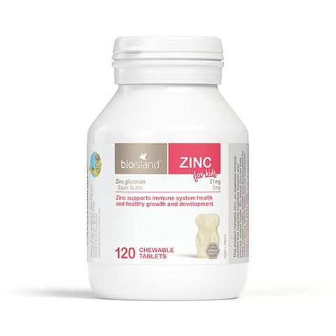 Viên Kẽm Bio Island Zinc cho Trẻ Em từ 1 Tuổi - 120 Viên Nhai Tăng Cường Miễn Dịch và Hỗ Trợ Tăng Trưởng
