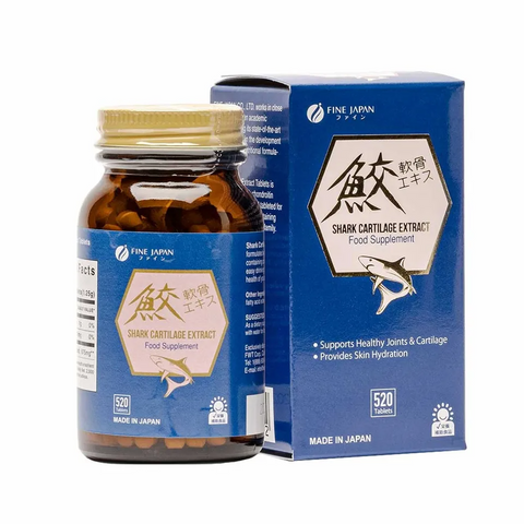 Viên uống hỗ trợ xương khớp Fine Japan Shark Cartilage - Thực phẩm giàu Hyaluronic Acid cho vận động linh hoạt, 520 viên