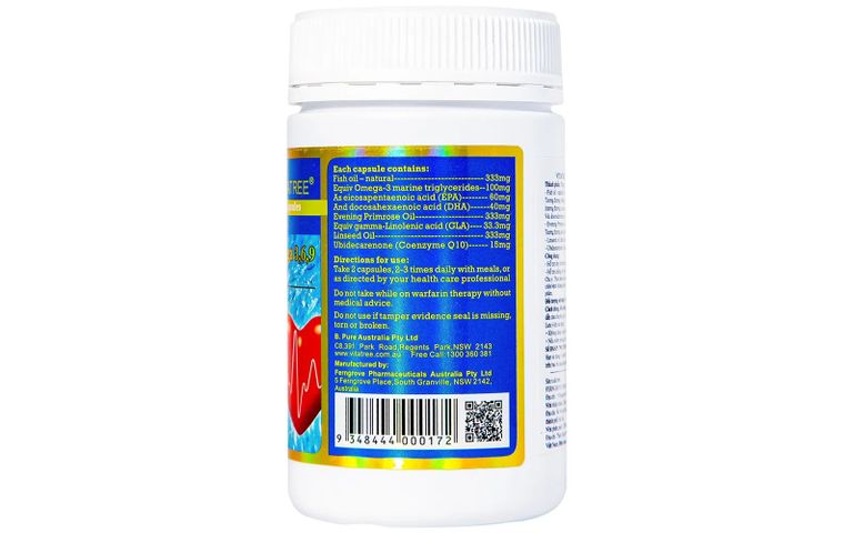 Viên uống Vitatree Mega Omega 3 6 9 Plus Q10 120 viên - Hỗ trợ tim mạch, chống oxy hóa, bổ sung axit béo tự nhiên từ Úc