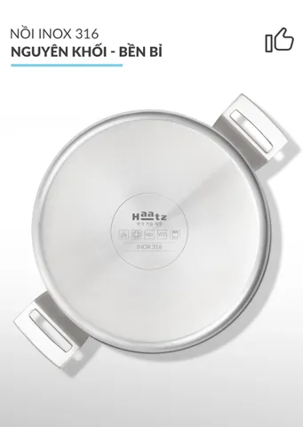 Nồi inox 316 đúc liền khối Haatz CIC6380V 18cm - Chống ăn mòn, giữ nhiệt lâu, phù hợp mọi loại bếp, thiết kế đẹp và chắc chắn.