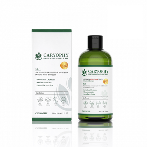 Nước Hoa Hồng Caryophy Portulaca Toner Không Cồn 300ml - Dành Cho Da Dầu Mụn, Lành Tính, Dịu Nhẹ, Cân Bằng Da