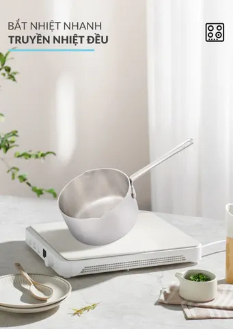 Quánh Inox 316 Haatz CIC1230 12cm - Đúc Liền Khối Chống Dính, Phù Hợp Bếp Từ, Gas, Hồng Ngoại, Dễ Dàng Vệ Sinh