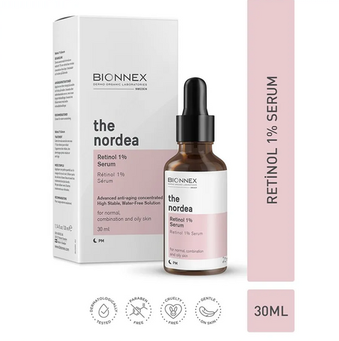 Serum Bionnex The Nordea Retinol 1% - Tinh Chất Trẻ Hóa Da, Cải Thiện Nếp Nhăn và Săn Chắc Da, 30ml Hàng Chính Hãng Từ Thụy Điển