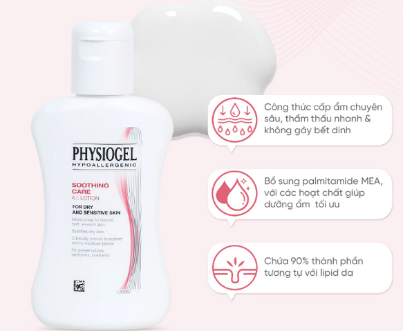 Sữa Dưỡng Thể Physiogel Soothing Care A.I 100ml - Cấp Ẩm Cho Da Khô Nhạy Cảm, Làm Dịu và Bảo Vệ Da, Chống Khô Da Hiệu Quả