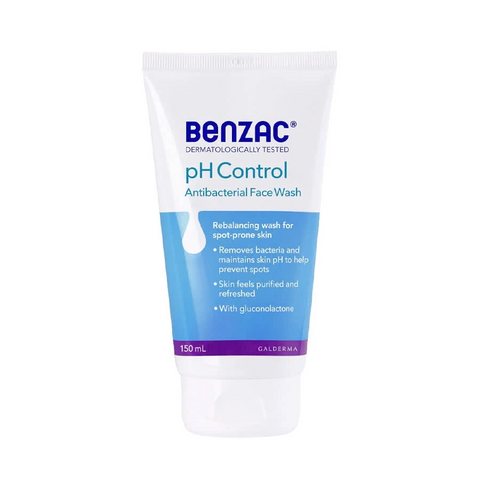 Sữa Rửa Mặt Benzac PH Control - Sạch Sâu, Cân Bằng Độ pH 5.5, Kháng Khuẩn Cho Da Dầu Mụn, Nhạy Cảm 150ml