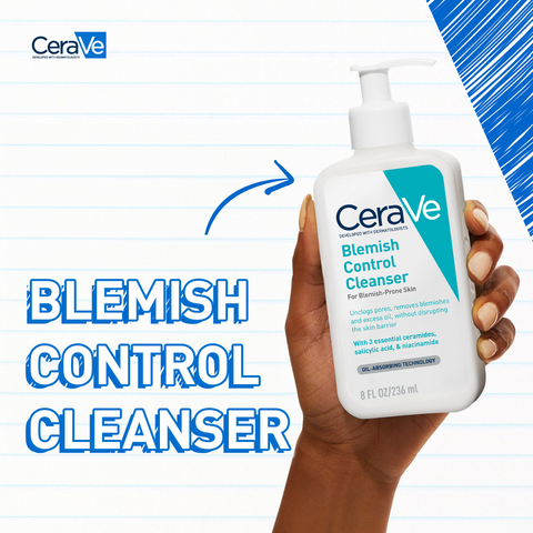 Sữa Rửa Mặt CeraVe Blemish Control Cleanser 236ml - Giải Pháp Cho Da Dầu Mụn, Kiểm Soát Nhờn, Làm Sạch Sâu, Không Hương Liệu