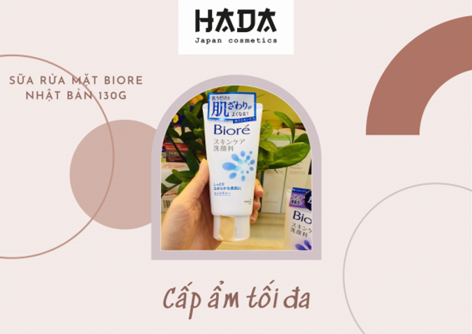 Sữa Rửa Mặt Dưỡng Ẩm Biore Skin Care Facial Foam Moisture - Sản Phẩm Chăm Sóc Da Khô Nhật Bản, Đem Lại Làn Da Ẩm Mượt Tự Nhiên