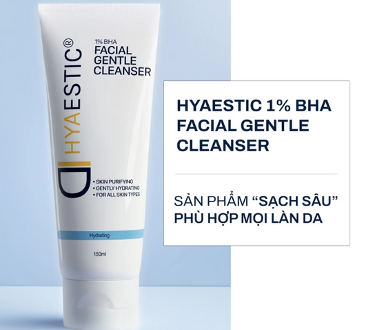 Sữa Rửa Mặt Tẩy Tế Bào Chết 1% BHA Hyaestic - Giúp Làm Sạch Sâu Da, Giảm Mụn Đầu Đen, Phù Hợp Mọi Loại Da, 150ml