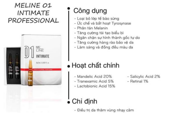 Tinh Chất Innoaesthetics Inno 01 Meline Intimate - Giảm Thâm Da Vùng Nhạy Cảm, Làm Hồng Nách, Bikini, An Toàn Từ Thiên Nhiên