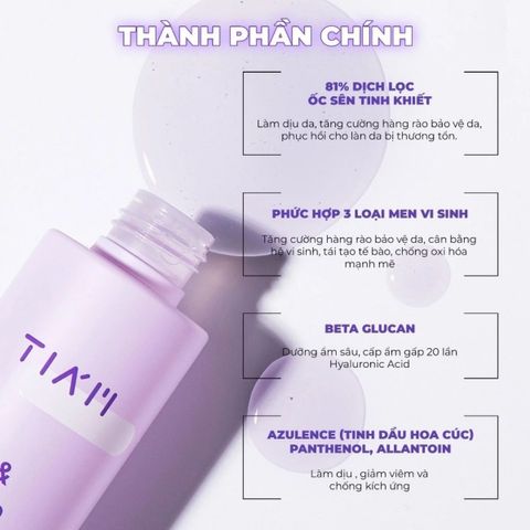 Tinh chất ốc sên Tiam Snail & Azulene Essence 180ml - Serum làm dịu và phục hồi da nhạy cảm, cấp ẩm tự nhiên hiệu quả