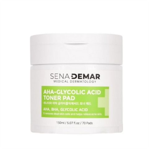 Toner Pad Sena Demar AHA Glycolic Acid - Dòng Bông Tẩy Tế Bào Chết Hàn Quốc, Giúp Làn Da Sáng Mịn, Ngăn Ngừa Mụn, Tiện Lợi 70 Miếng