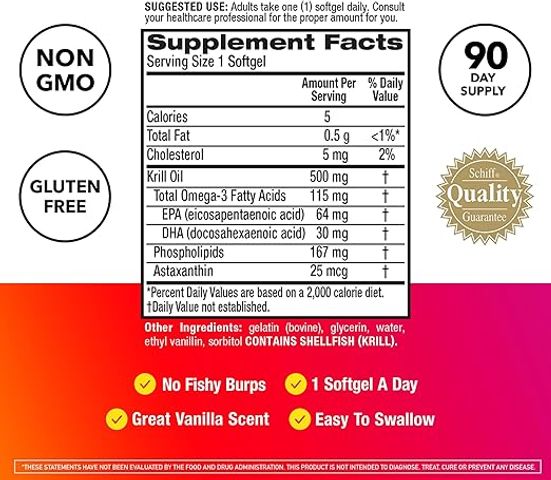 Viên Dầu Nhuyễn Thể MegaRed Extra Strength Omega-3 Krill Oil 500mg - Hỗ Trợ Sức Khỏe Tim Mạch, Làm Đẹp Da, 90 Viên