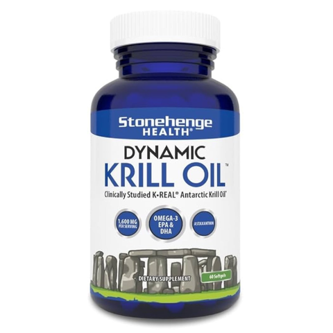 Viên Dầu Nhuyễn Thể Stonehenge Health Dynamic Krill Oil 1600mg - Omega-3 Giàu EPA & DHA, Hỗ Trợ Tim Mạch và Làn Da Khoẻ Mạnh