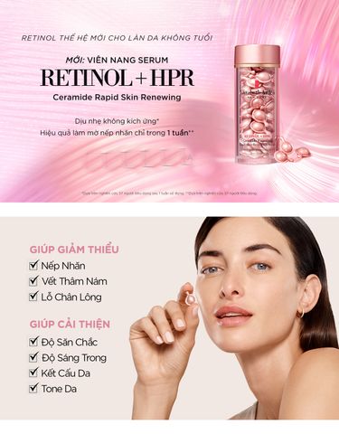 Viên Tinh Chất Retinol Elizabeth Arden HPR Ceramide Capsules - Dưỡng Da Trẻ Hóa, Giảm Nếp Nhăn, Phù Hợp Mọi Loại Da