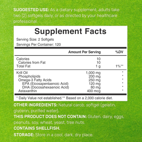 Viên Uống Dầu Nhuyễn Thể Deal Supplement Antarctic Krill Oil 1000mg - Bổ Sung Omega-3 Hỗ Trợ Sức Khỏe Tim Mạch, Não Bộ, Khớp, Thị Lực