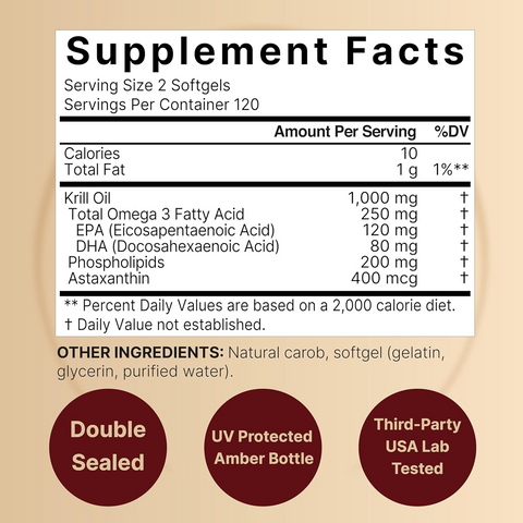 Viên Uống Dầu Nhuyễn Thể Nam Cực NatureBell Antarctic Krill Oil 1000mg - Hỗ Trợ Tim Mạch, Thị Lực, Sức Khỏe Tổng Thể