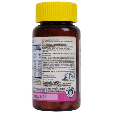 Vitamin Tổng Hợp Cho Bà Bầu Mason Natural Masonatal - Hỗ Trợ Sức Khỏe Mẹ và Phát Triển Thai Nhi - 100 Viên