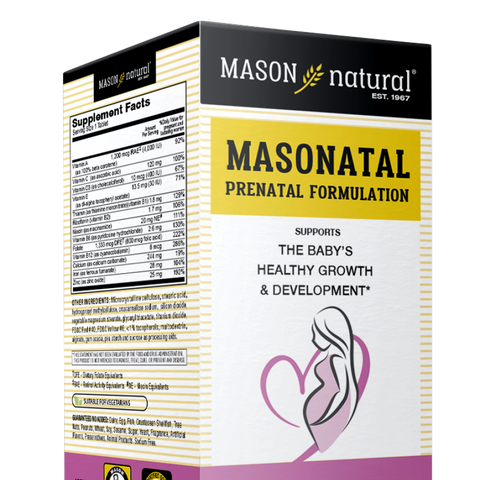 Vitamin Tổng Hợp Cho Bà Bầu Mason Natural Masonatal - Hỗ Trợ Sức Khỏe Mẹ và Phát Triển Thai Nhi - 100 Viên