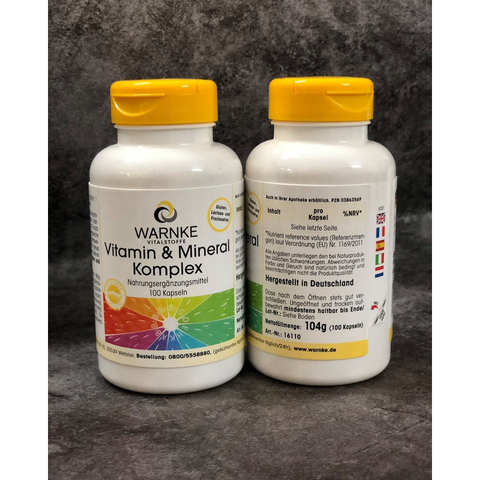 Vitamin Tổng Hợp và Khoáng Chất Warnke - 18 Vitamin và Khoáng Chất Thiết Yếu Giúp Tăng Cường Sức Khỏe Tổng Thể, 100 Viên