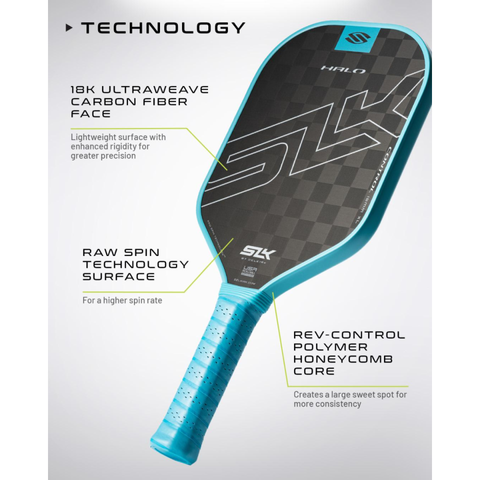 Vợt Pickleball Selkirk Halo Control - Kiểm Soát Tối Ưu, Thiết Kế Dài và Mạnh Mẽ, Chất Liệu 18k UltraWeave Carbon, Dành Cho Người Chơi Nâng Cao