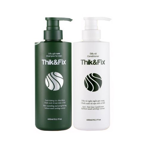 Bộ Dầu Gội Xả Thik&Fix Dành Cho Nam - Hỗ Trợ Mọc Tóc, Giảm Rụng, Dưỡng Chất Chắc Khỏe 450ml