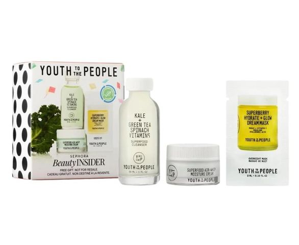 Bộ Dưỡng Da Youth to the People - Set Quà Tặng Chăm Sóc Da Mini Tại Sephora - Sữa Rửa Mặt, Kem Dưỡng, Mặt Nạ Dưỡng Ẩm