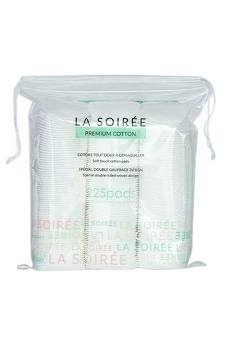 Bông Tẩy Trang La Soirée Premium Cotton 225 Miếng - Siêu Mềm Mịn, Thấm Hút Tốt, Phù Hợp Với Mọi Loại Da