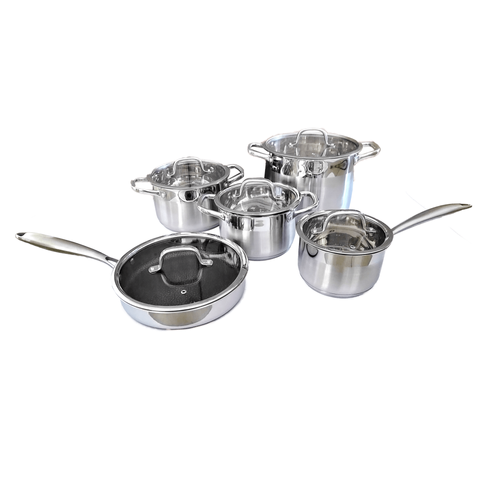 Bộ Nồi Inox Gume 5 Món Cao Cấp - Chịu Nhiệt, Đa Năng Dùng Trên Bếp Gas, Điện, Từ - Bộ Nồi Chất Lượng Hàn Quốc
