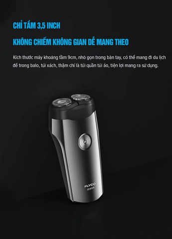 Máy Cạo Râu Flyco FS181VN - Thiết Kế Nhỏ Gọn, 2 Lưỡi Kép Kháng Nước, Cạo Ướt Khô, Sạc USB Type C, Thời Gian Sử Dụng 60 Phút