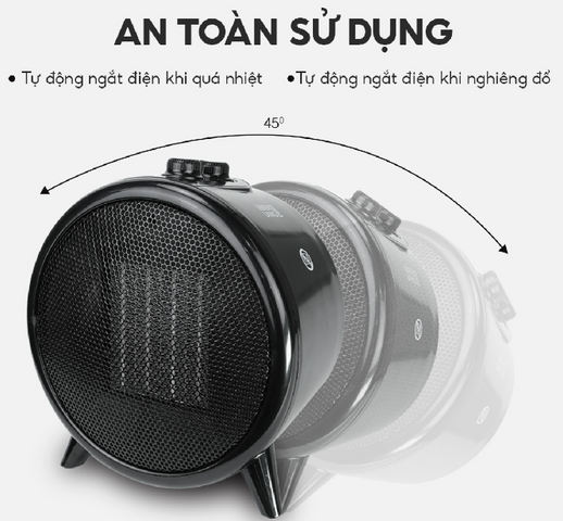 Máy Sưởi Gốm Mini Để Bàn Lebenlang LBL0275 Đức 1500W - Tiện Lợi, Đa Mức Nhiệt và Tiết Kiệm Điện Cho Không Gian Nhỏ