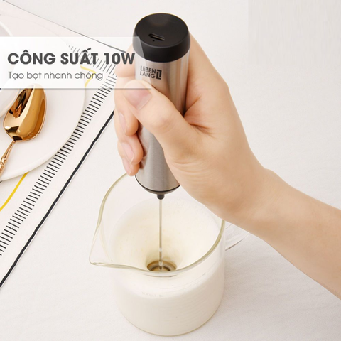 Máy Tạo Bọt Cầm Tay Đa Năng Lebenlang LBL4583 10W - Thiết Kế Gọn Nhẹ, Tạo Bọt Lý Tưởng Cho Cà Phê, Sữa, Trứng