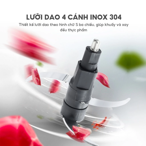 Máy Xay Thịt Đa Năng Lebenlang LBL1930 1.2L - Công Suất 400W, Lưỡi Inox 4 Cánh, Xay Được Thịt, Cá, Rau Củ, Thủy Tinh Chịu Nhiệt