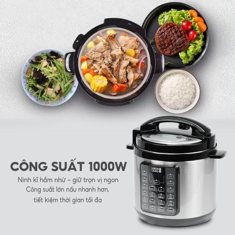 Nồi Áp Suất Điện Tử Đa Năng Lebenlang LBEE0908 - 1000W, Dung Tích 6L, Chế Độ Nấu Tự Động Tiết Kiệm Thời Gian, Công Nghệ Đức