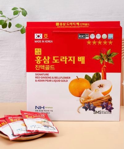 Nước Hồng Sâm Lê Hoa Chuông SMS Bio Pharm Hàn Quốc - Hỗ Trợ Bồi Bổ Cơ Thể, Giải Độc, Tăng Cường Miễn Dịch - 30 Gói x 70ml