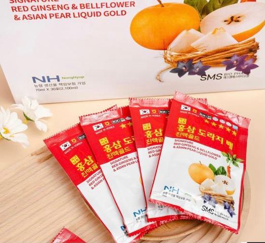 Nước Hồng Sâm Lê Hoa Chuông SMS Bio Pharm Hàn Quốc - Hỗ Trợ Bồi Bổ Cơ Thể, Giải Độc, Tăng Cường Miễn Dịch - 30 Gói x 70ml