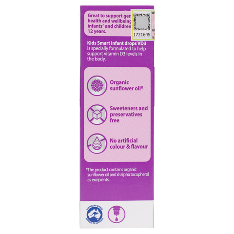 Siro Vitamin D3 Nature's Way Kids Smart 13ml - Giúp Tăng Cường Hấp Thụ Canxi, Hỗ Trợ Xương và Răng Khỏe Mạnh Cho Trẻ Em