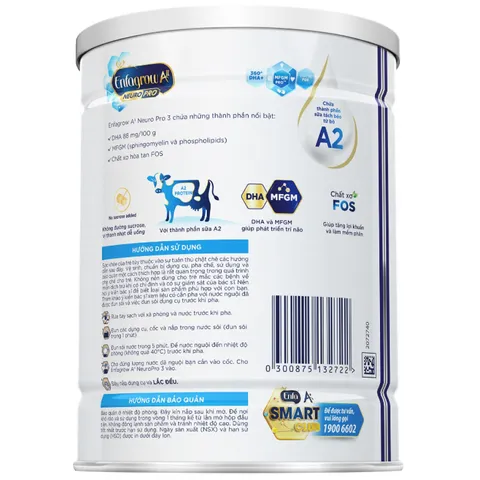 Sữa Enfagrow A2 Neuropro 3 - Bột sữa dinh dưỡng cho trẻ từ 1-6 tuổi, hỗ trợ phát triển trí não và miễn dịch, hương vị thanh nhẹ dễ uống
