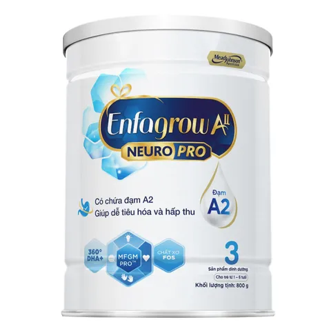 Sữa Enfagrow A2 Neuropro 3 - Bột sữa dinh dưỡng cho trẻ từ 1-6 tuổi, hỗ trợ phát triển trí não và miễn dịch, hương vị thanh nhẹ dễ uống