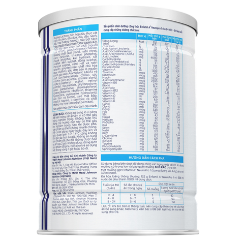 Sữa Enfamil A2 Neuropro 1 350g - Sữa công thức cho trẻ 0-6 tháng, dễ tiêu hóa, hỗ trợ phát triển trí não và thị giác.