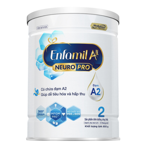 Sữa Enfamil A2 Neuropro 2 (800g) Dành Cho Trẻ 6-12 Tháng - Công Thức Đạm A2 Dễ Tiêu Hóa Và Hấp Thụ, Hỗ Trợ Phát Triển Trí Não
