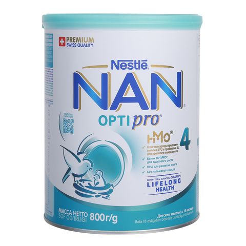 Sữa Nan Nga Optipro Nestle số 4 cho bé từ 18 tháng, bổ sung dinh dưỡng phát triển trí não và thể chất, hộp 800g