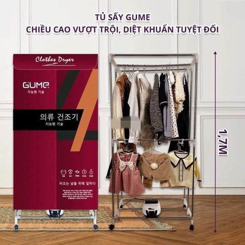 Tủ Sấy Quần Áo Gume Hàn Quốc 1800W - Điều Khiển Từ Xa, Thiết Kế Gọn Nhẹ, Khử Khuẩn, Sấy Nhanh, Tiện Lợi Cho Mọi Gia Đình