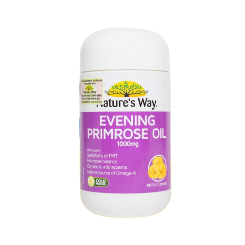 Viên Tinh Dầu Hoa Anh Thảo Nature's Way Evening Primrose Oil 1000mg - Bổ Sung GLA, Hỗ Trợ Sức Khỏe và Làm Đẹp Da