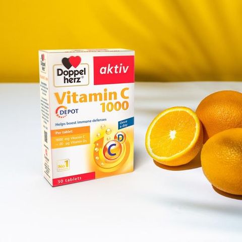 Viên uống bổ sung Vitamin C 1000mg Doppelherz Đức - Hỗ trợ tăng cường sức đề kháng - Hộp 30 viên