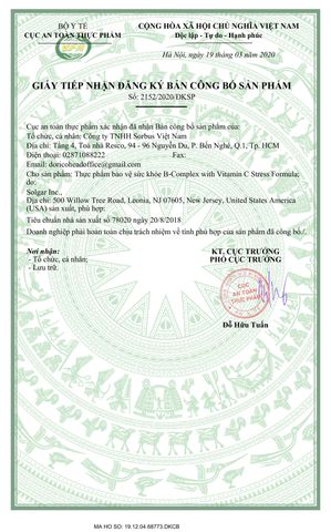 Viên uống Solgar B-Complex with Vitamin C - Hỗ trợ sức khỏe, năng lượng, 100 viên tổng hợp vitamin B và C, tăng cường sức đề kháng