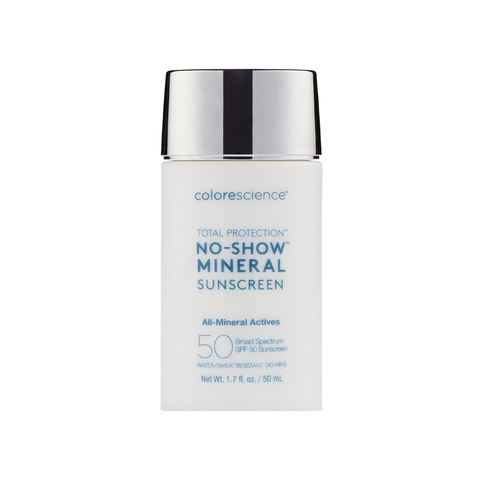 Kem Chống Nắng Vật Lý Colorescience No-Show™ Mineral Sunscreen SPF 50 - Bảo Vệ Da Khỏi Tia UVA/UVB và Ánh Sáng Xanh, Không Gây Bí Rích