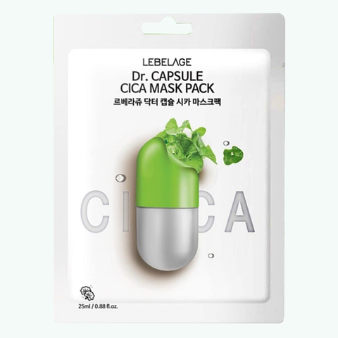 Mặt Nạ Lebelage Dr.Capsule Cica Rau Má - Hỗ Trợ Phục Hồi Da Nhạy Cảm, Làm Dịu, Giảm Mẩn Đỏ, Giúp Tái Tạo Da Tổn Thương