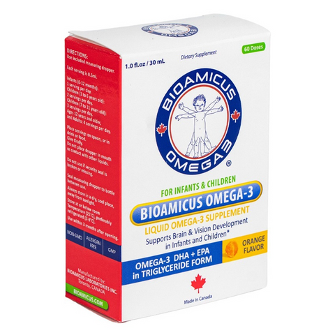 BioAmicus Omega-3 DHA+EPA Dạng Giọt Cho Trẻ Sơ Sinh - Hỗ Trợ Phát Triển Não Bộ và Thị Giác, 30ml