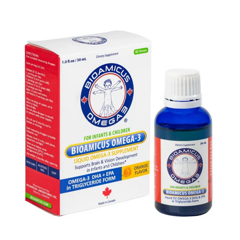 BioAmicus Omega-3 DHA+EPA Dạng Giọt Cho Trẻ Sơ Sinh - Hỗ Trợ Phát Triển Não Bộ và Thị Giác, 30ml